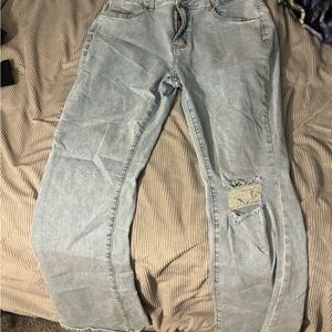 Light Blue Distressed Women's Jeans